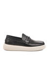Black Genuine Leather Mens Casual Shoes 10499 M