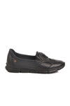 Black Genuine Leather Anatomical Womens Casual Shoes 603 Z