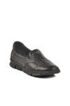 Black Genuine Leather Anatomical Womens Casual Shoes 603 Z