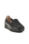Black Genuine Leather Gel Sole Anatomic Womens Casual Shoes 230 Z