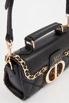 Black Metal Ring Detail Shoulder Bag 930427