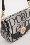 Black Fabric Textured Shoulder Bag 930277