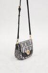 Black Fabric Textured Shoulder Bag 930277