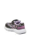 Black Lilac Velcro Lighted Girls Sneakers 336126 B
