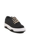 Black Linen Womens Sneakers Lady 528 Z