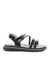 Black Patent Leather Velcro Orthopedic Girls Sandals 25T103 P