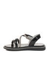 Black Patent Leather Velcro Orthopedic Girls Sandals 25T103 P
