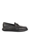 Black Genuine Leather Mens Casual Shoes 152-21139 M
