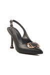 Black Thin Heeled Evening Shoes PC-54547 Z