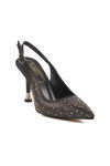 Black Stone Embroidered Womens Evening Shoes Florin T-101 Z