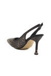 Black Stone Embroidered Womens Evening Shoes Florin T-101 Z