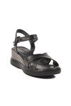 Black Velcro Heeled Womens Sandals T-002 Z