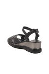 Black Velcro Heeled Womens Sandals T-002 Z
