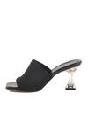 Black Womens High-Heeled Slippers T-401 Z