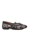 Black Belted Light Patterned Womens Ballerinas B-52 Z