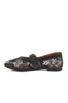 Black Belted Light Patterned Womens Ballerinas B-52 Z