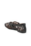 Black Belted Light Patterned Womens Ballerinas B-52 Z