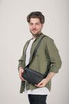 Black Single Strap Mens Crossbody Bag 51853