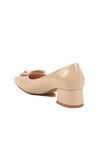 Beige Patent Leather Womens Evening Shoes 704144 Z