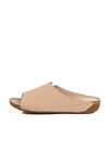Beige Genuine Leather Womens Slippers 002 Z