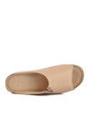 Beige Genuine Leather Womens Slippers 002 Z