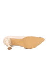Beige Thin Heeled Womens Evening Shoes PC-54747 Z