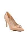 Beige Thin Heeled Womens Evening Shoes PC-54506 Z