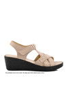 Beige Heeled Womens Sandals 673572 Z