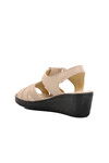 Beige Heeled Womens Sandals 673572 Z