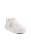 White Silver Laced Unisex Skin Sneakers 163 G