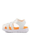 Beyaz Cırtlı Kız Bebek Sandalet BN-1245 B