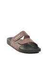 Brown Velcro Large Size Mens Slippers PC-7039 M