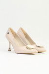 Cream Thin Heeled Womens Evening Shoes PC-54025 Z