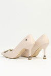 Cream Thin Heeled Womens Evening Shoes PC-54025 Z