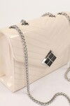Cream Patent Leather Womens Shoulder Bag 930076
