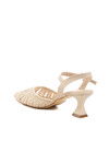 Cream Knitted Heeled Womens Evening Shoes PC-54660 Z