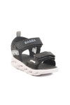 Black Velcro Lighted Baby Girl Sandals 018127 B