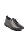 Black Genuine Leather Anatomic Womens Casual Shoes 7230 Z