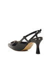 Black Thin Heeled Womens Evening Shoes PC-54707 Z