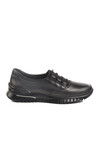 Black Genuine Leather Anatomic Womens Casual Shoes 9403 Z