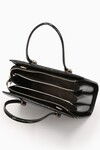 Black Wrinkled Patent Leather Womens Hand and Shoulder Bag 930156