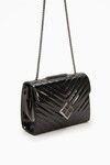 Black Patent Leather Womens Shoulder Bag 930076