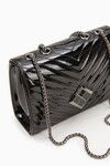 Black Patent Leather Womens Shoulder Bag 930076