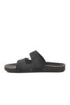 Black Velcro Large Size Mens Slippers PC-7039 M