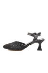Black Knitted Heeled Womens Evening Shoes PC-54660 Z