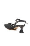 Black Knitted Heeled Womens Evening Shoes PC-54660 Z