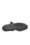 Black Stoned Textile Womens Ballerinas 038 Z