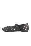 Black Stoned Textile Womens Ballerinas 116 Z