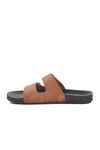 Tan Velcro Large Size Mens Slippers PC-7039 M