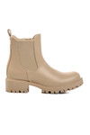 Beige Flexible Fleece Zippered Non-Slip Womens Ankle Boots 23009 Z